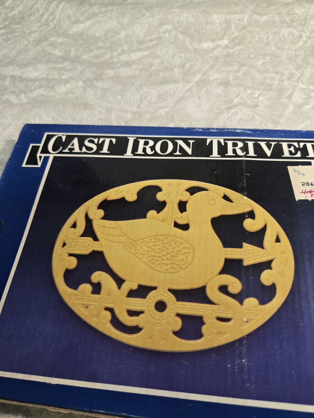 YELLOW DUCK WEATHER VANE TRIVET VINTAGE WITH HALLMARK ATC Cast Iron New